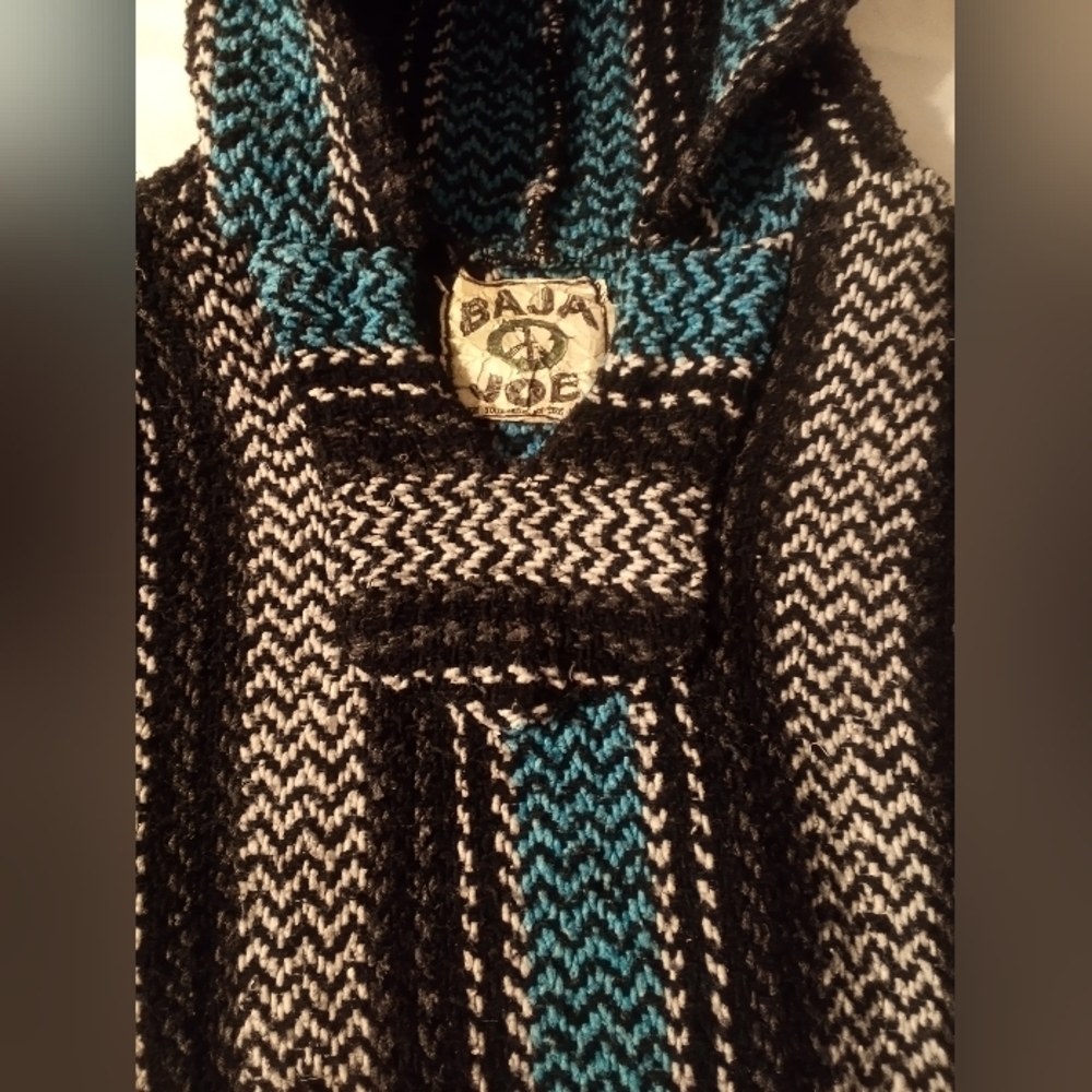 Black Blue & Gray Baja Joe Drug Rug Size Small - Picture 2 of 7